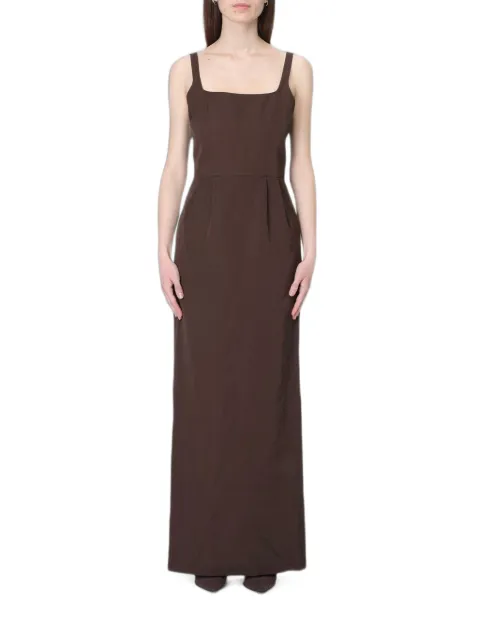 Ter Et Bantine pleated square-neck maxi dress Brown V11027902MF0226
