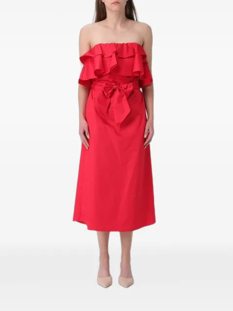 Hanita ruffled bow-detail dress Red HV38234597