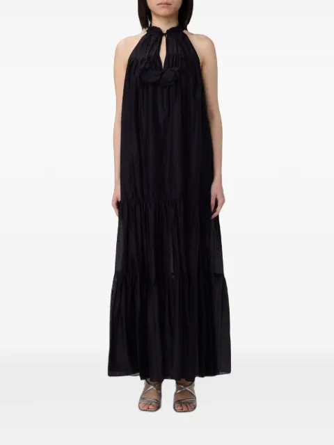 Hanita tiered floral-appliqué maxi dress Black HV37874582NERO
