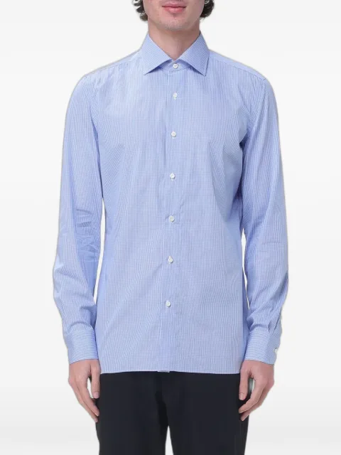 Luigi Borrelli checked long-sleeve shirt Blue SR44104931