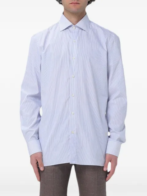 Luigi Borrelli vertical-stripe long-sleeve shirt Blue SR44104928