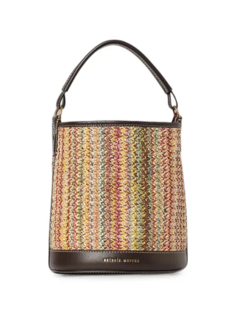 Antonio Marras woven leather-trim bucket bag Neutrals MBOR269