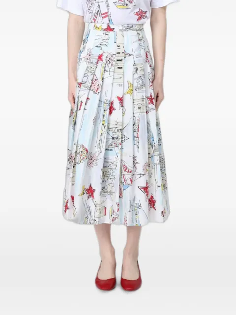 Antonio Marras printed pleated midi skirt White MGOM261BI7AZ
