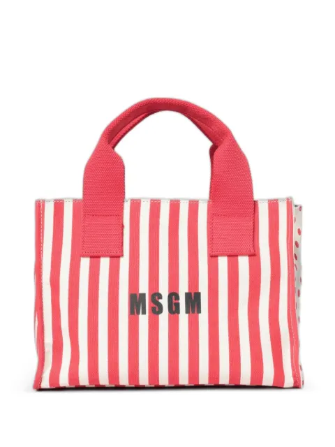 MSGM striped polka-dot shoulder bag Red 4042MDZ12983RED
