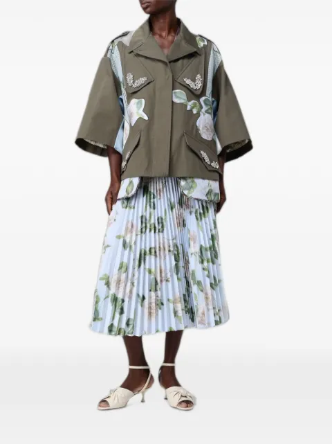 Antonio Marras floral-print pleated midi skirt Blue MGOM273CE7VE