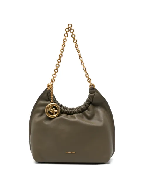 Michael Michael Kors logo-plaque ruched shoulder bag Green 32S6A50C6L