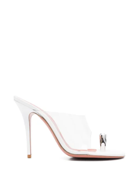 Amina Muaddi Justine crystal-embellished sandals White JUSTINESLIPPER105
