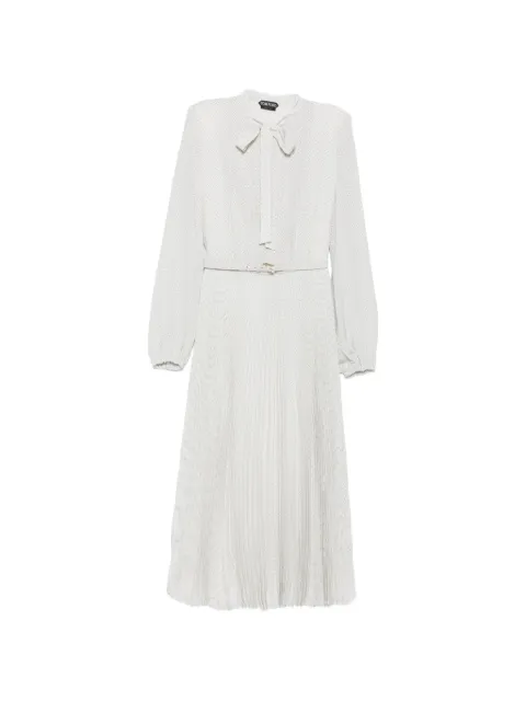 TOM FORD polka-dot pleated maxi dress White AB3691FAP262