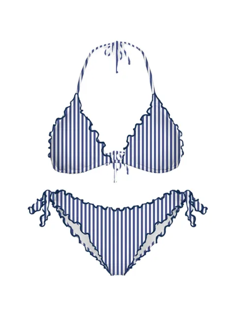 MC2 Saint Barth striped ruffled bikini Blue SARI00107531LSARIUS61