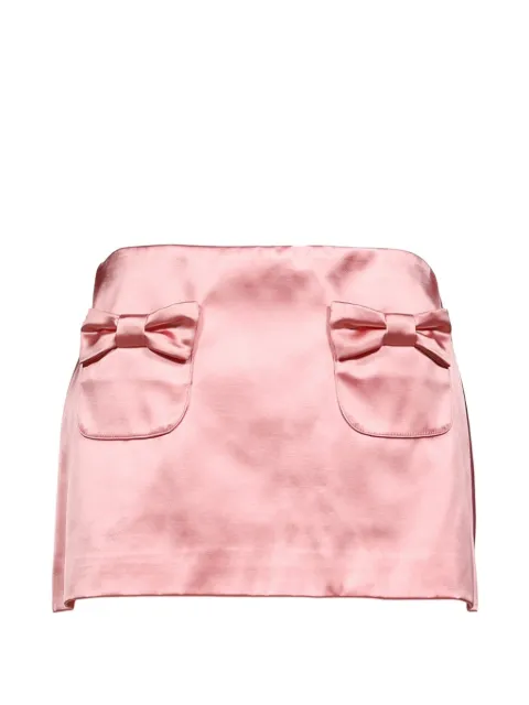 Sandy Liang bow-embellished satin skirt Pink S26S116