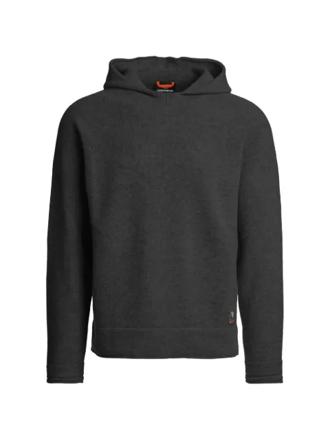Parajumpers Sauble seamless-knit wool hoodie Black 26WMPMKNNK01P29