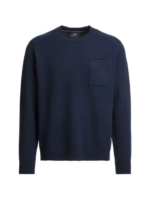 Parajumpers Enego patch-pocket crew-neck sweater Blue 26WMPMKNLW01P280316