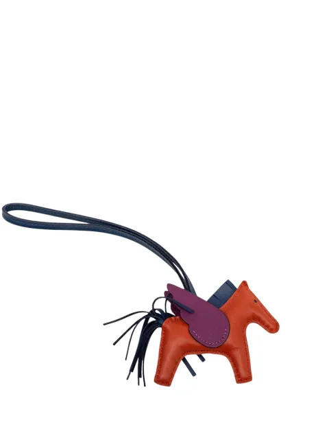 Hermès Pre-Owned 2021 Milo Lambskin and Swift Grigri Rodeo Pegase Bag Charm PM key chain Orange JM7T38LZJXJV12RI
