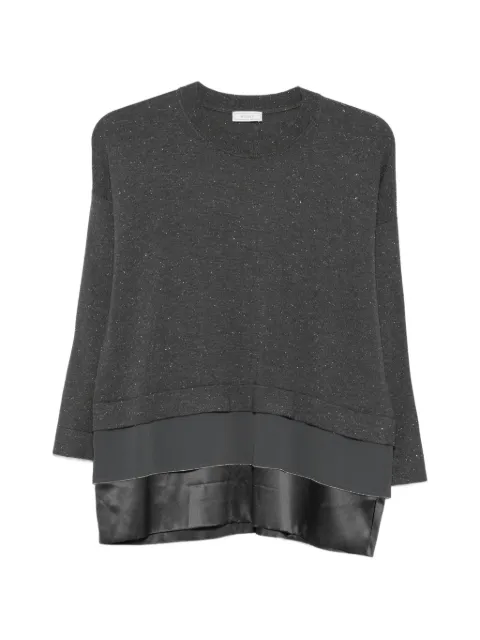 Peserico layered sequin-embellished sweatshirt Grey A89310F14D9771