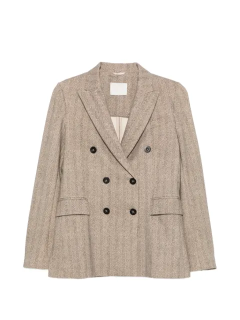 Circolo 1901 double-breasted herringbone jacket Neutrals FD4109