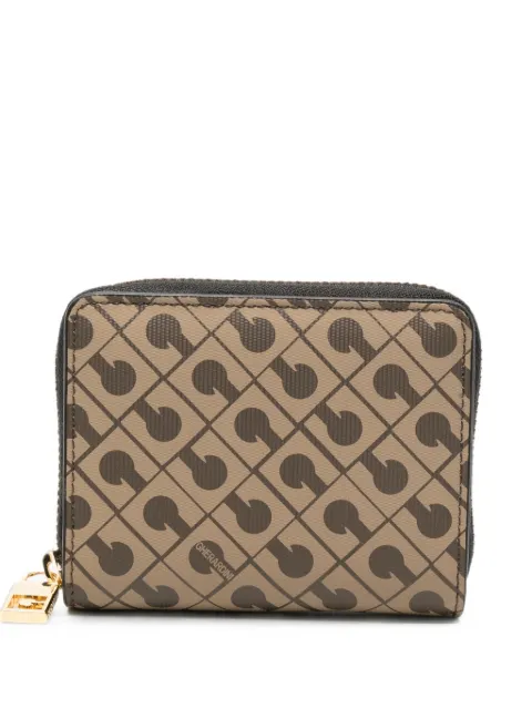 Gherardini Millerighe logo-print zip-around wallet Neutrals GHW0114ZIPROUNDSMALLMOKA