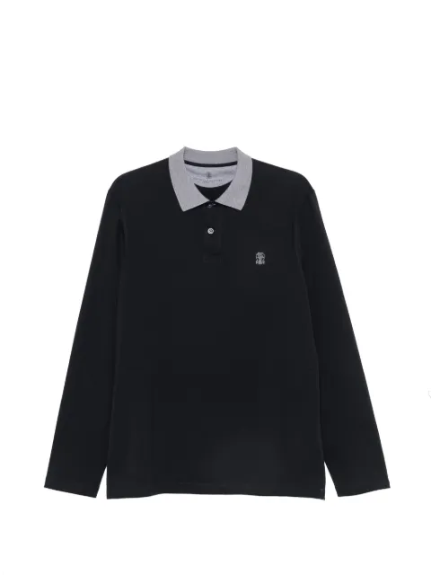 Brunello Cucinelli long-sleeve polo shirt Blue M0B138791GCW893