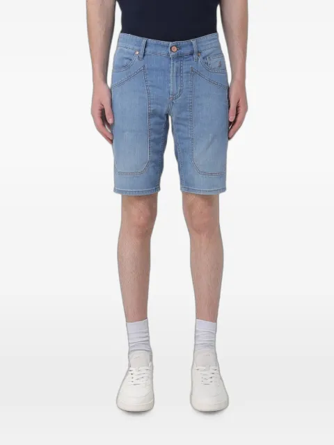 JECKERSON patch-detail denim shorts Blue BE001DENI047D144