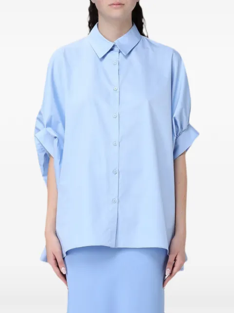 Hanita gathered short-sleeve shirt Blue HC6894597AZZURRO