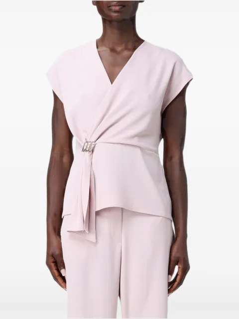 Hanita buckle-detail wrap-style top Pink HM31354558ROSAQUARZO