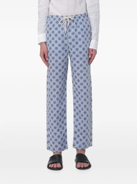 PENINSULA SWIMWEAR geometric-print straight-leg trousers Blue P26SPN000PT01