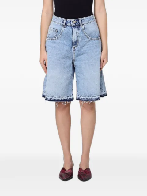 ICON DENIM Lulu raw-edge denim shorts Blue LULUI