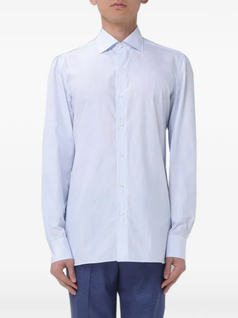 Luigi Borrelli vertical-stripe cotton shirt Blue PS101624