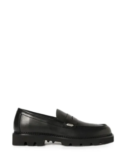 Collegium cleated-sole leather loafers Black FMC4PLLEA14000