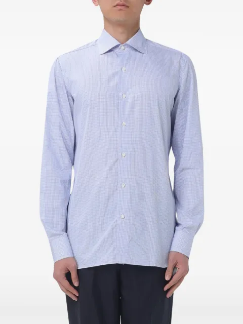 Luigi Borrelli stripe-print cotton shirt Blue SR44104930