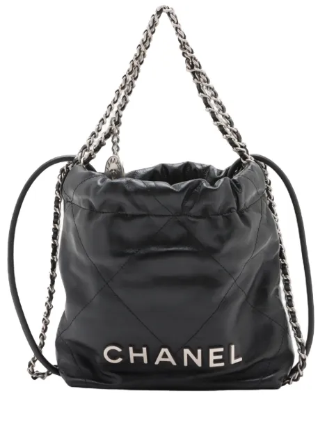 CHANEL Pre-Owned 2021-2026 Mini Shiny Calfskin 22 Handbag satchel Black 5OTUC05MEXNTE8RJ