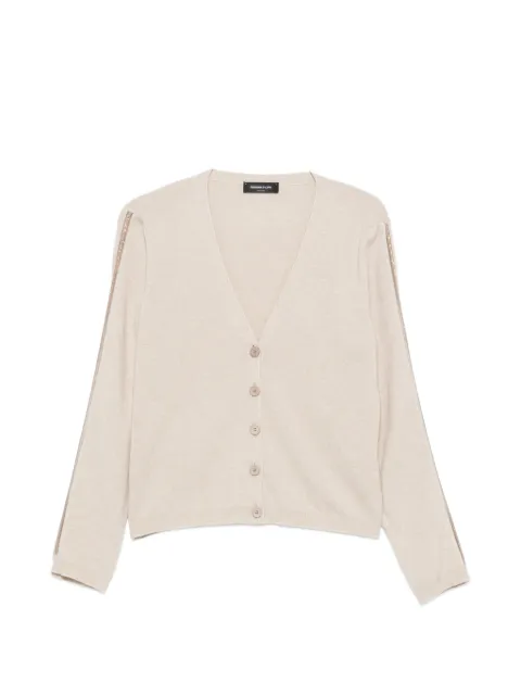 Fabiana Filippi bead-embellished V-neck cardigan Neutrals MAD216F384M2810000