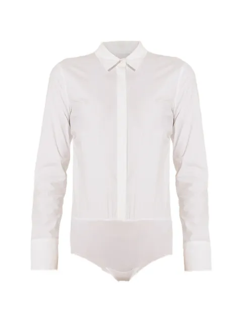 Wolford cotton-poplin collared bodysuit White 793021350