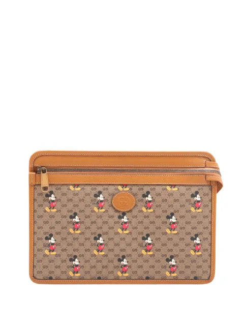 Gucci Pre-Owned 2020 Disney Micro GG Supreme Mickey Mouse clutch bag Brown 5HCCLV1JGW1G8F4F