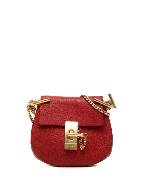 Chloé Pre-Owned 2016 Nano Grained Lambskin Drew crossbody bag Red 18GXRP7O8NVTBCPD