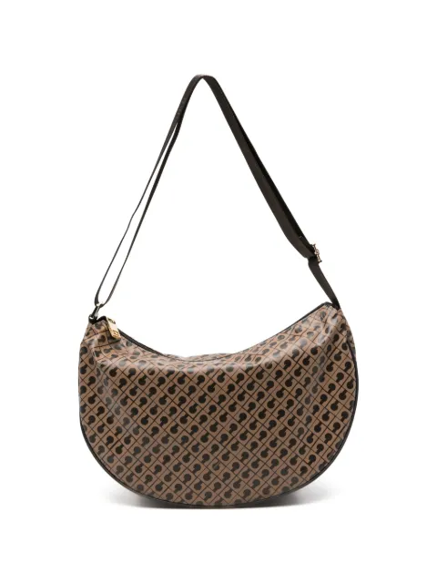 Gherardini monogram-print shoulder bag Brown GH0330SMALLHOBOTOFFEE