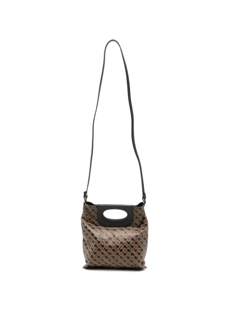 Gherardini monogram-print cut-out tote bag Neutrals GHB0227DOPPIAPIATTINAMINITOFFEE