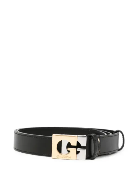 Gherardini logo-plaque leather belt Black GHC100BELTNERO
