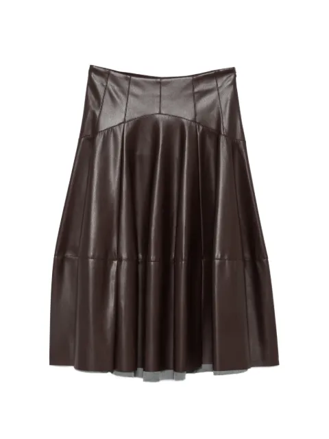 LIU JO panelled pleated midi skirt Brown CF6066E0624