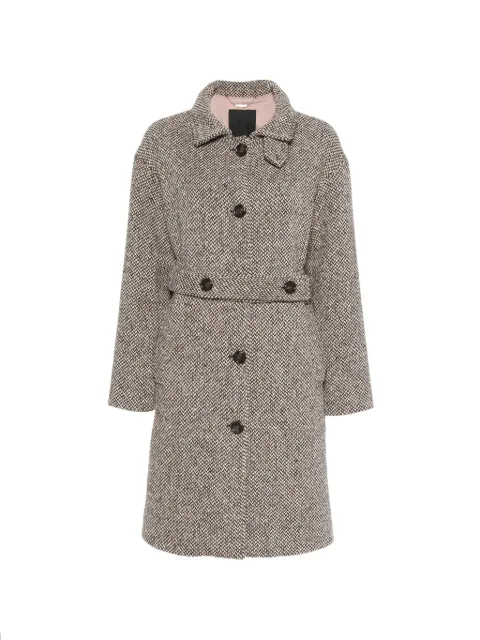 LIU JO herringbone-pattern belted coat Brown CF6221T868A