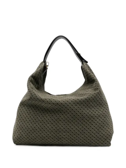 Gherardini monogram-print leather shoulder bag Green GHB0308MEDIUMSHOULDERGREEN