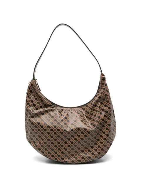 Gherardini monogram-print shoulder bag Neutrals GHB0221MEDIUMHOBOTOFFEE