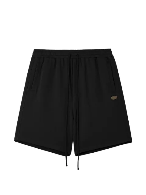 aftermaths drawstring-waist logo-patch shorts Black AFMSPM01427X