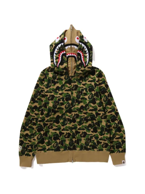 A BATHING APE® full-zip camouflage-print hoodie Green 001ZPM201003M
