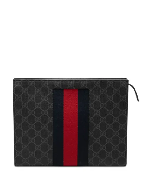Gucci Pre-Owned 2000-2015 GG Supreme Web clutch bag Black VIHSUG83XI109G5U