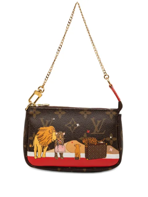 Louis Vuitton Pre-Owned 2018 Monogram Cats Christmas Animation Mini Pochette Accessories shoulder bag Brown 6Y8K4YA9LZDAGZE8