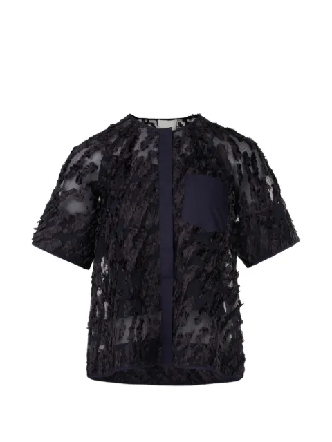 3.1 Phillip Lim fil-coupé short-sleeve shirt Black P26121848OFC