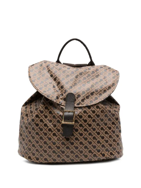 Gherardini monogram-print buckle-fastening backpack Brown GH1533