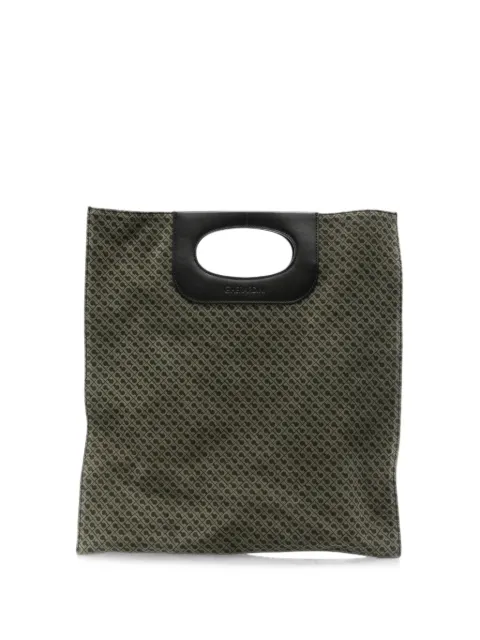 Gherardini monogram-pattern leather-trim tote bag Neutrals GHB0275PIATTINAGREEN