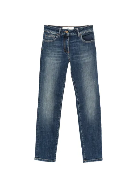 Elisabetta Franchi faded-effect embroidered-logo jeans Blue PJ25N66E2