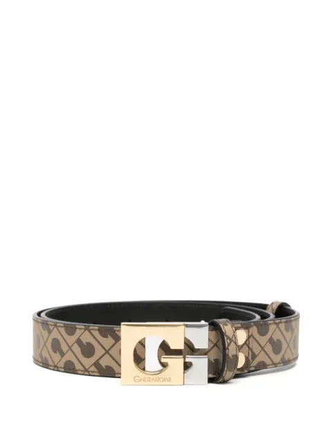 Gherardini Millerighe monogram logo-buckle belt Brown GHC100BELTMOKA